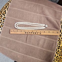 Faux Double Strand Pearls 