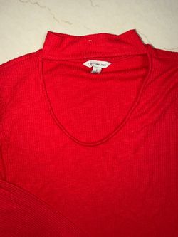 Calvin Klein Jeans Red Ribbed Choker Top Size S