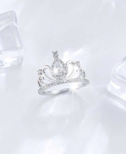 Cubic Zirconia Crown Ring (size 9)