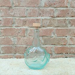 Vintage Vetreria Etrusca Blowfish Glass Bottle 