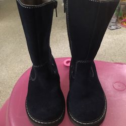 Toddler Navy Blue Suede Winter Boots