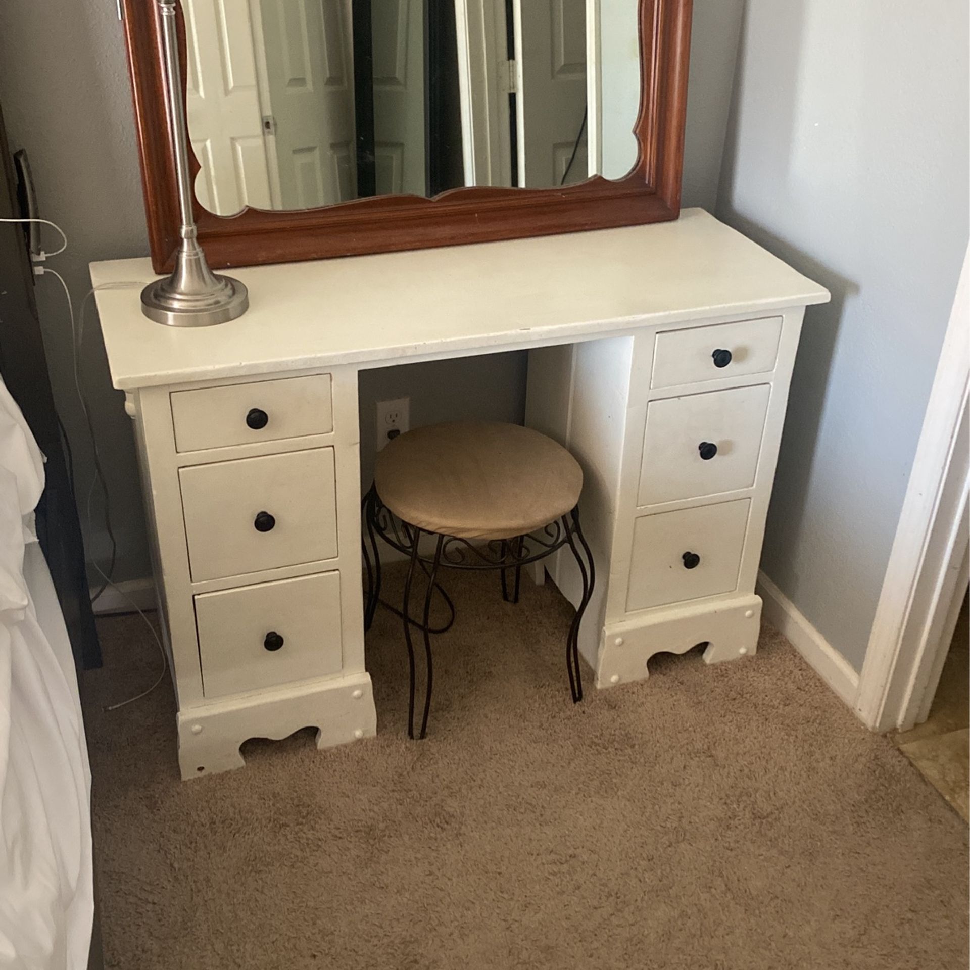 Small Wood Vanity Or Desk 