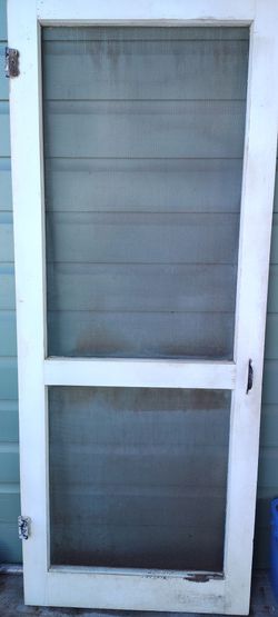 Free Vintage Wooden Screen Door White 32