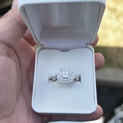 STERLING SILVER 1.00 CARAT LABORATORY DIAMOND RING