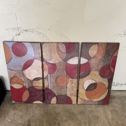 3-piece Canvas Wall Art 12x24. $15 OBO!