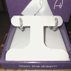 Girl earrings .925 sterling silver lab grown diamonds