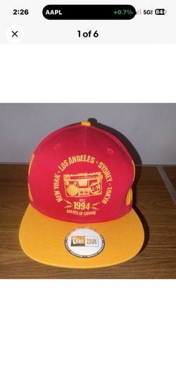 New Era Red Yellow Snapback Adjustable Hat Men Agents of Change Graphic Print