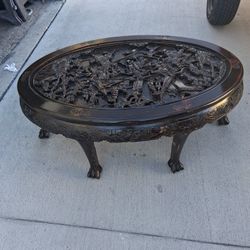 Collectible Vintage Coffee Table Hand Carved Very Beautiful Crafted Coffee Table