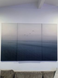 3-Panel Ocean & Birds Canvas Wall Art – 70" x 46"