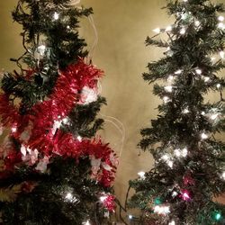 2 Matching  Beautiful Christmas Tree Topiaries With lighting's 