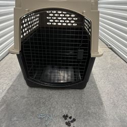 PetMate Vari Large Dog Kennel Crate 40” 70-90 Pounds Taupe Black