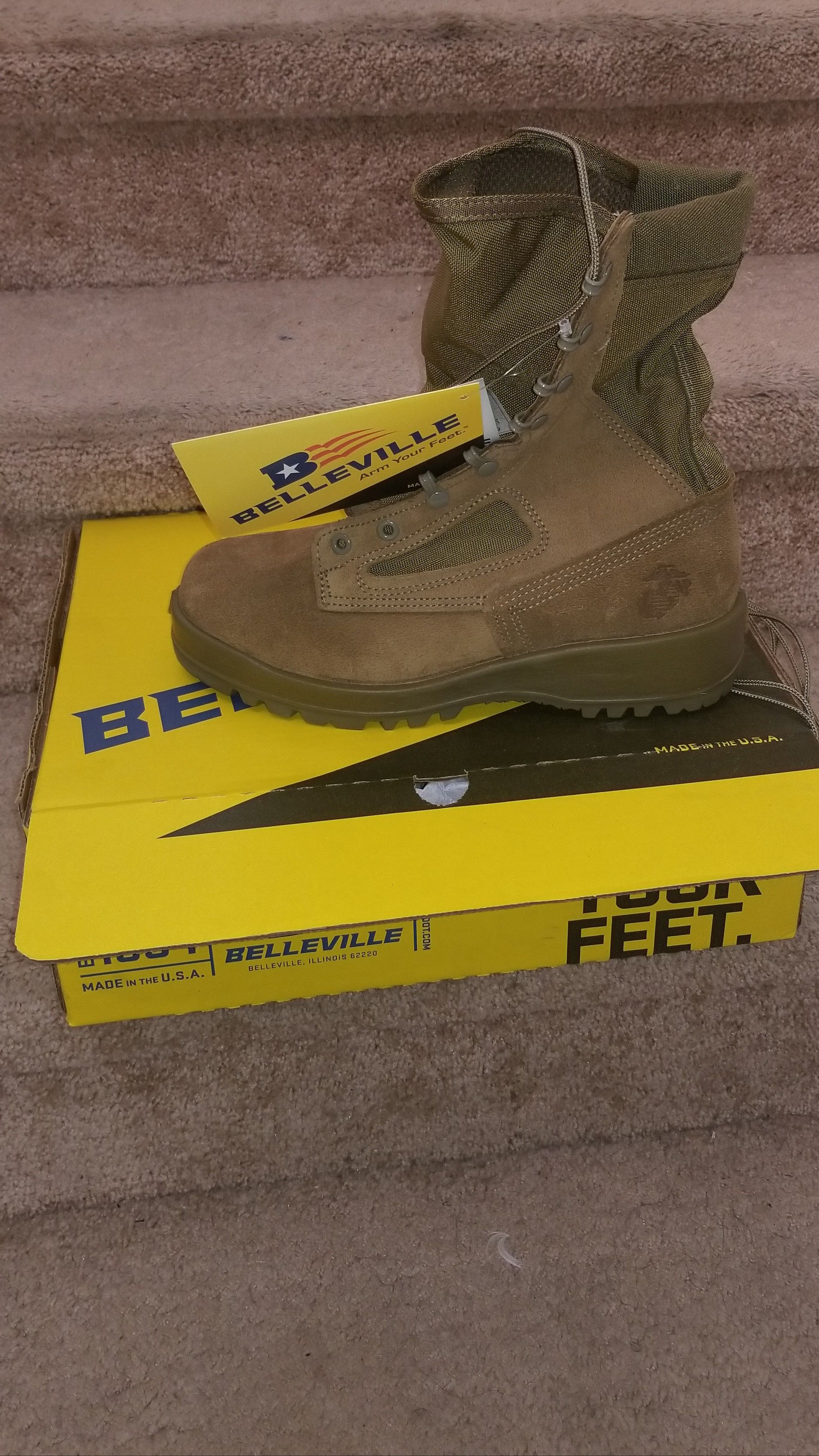 USMC Belleville 550st steel toe size 9 Reg and 10 reg