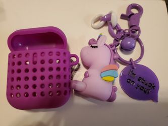 New unicorn charm keychain airpod case