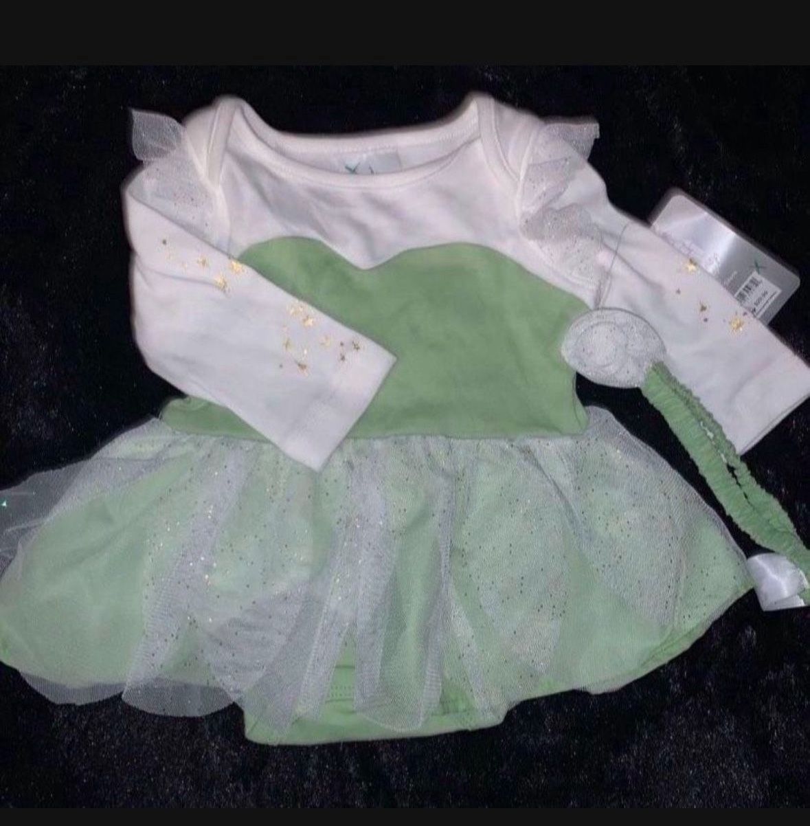 Soft Baby 3/6 Months Tinker Bell onesie With Headband 