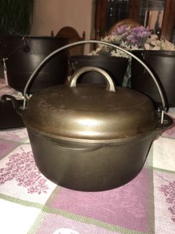 Antique Wagner Wear 5 Qt Cast Iron Dutch Oven. Reconditioned And Seasoned!