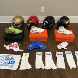 FOOTBALL GEAR,CLEATS, AND GLOVES