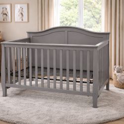 Gray Baby Crib – Solid & Beautiful Design (No Mattress)