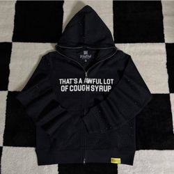 Awful Lot Of Cough Syrup Rhinestone Hoodie Size S