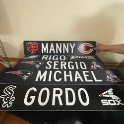 Custom authentic street sign,Sergio,Chicago bears,Cubs, white Sox,Chicago flag,sports,bulls,blackhawks,sports,man cave,memorabilia, toys, tools, elec