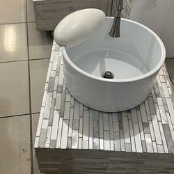 Pedicure Bowl w/ Faucet & Headrest