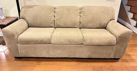 Tan Corduroy Sofa