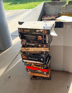 Big bin full of vhs movies