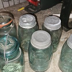 9 Antique Mason Jars