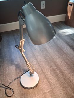 Mid Century Modern Style Drafting Table Silver Lamp On Base