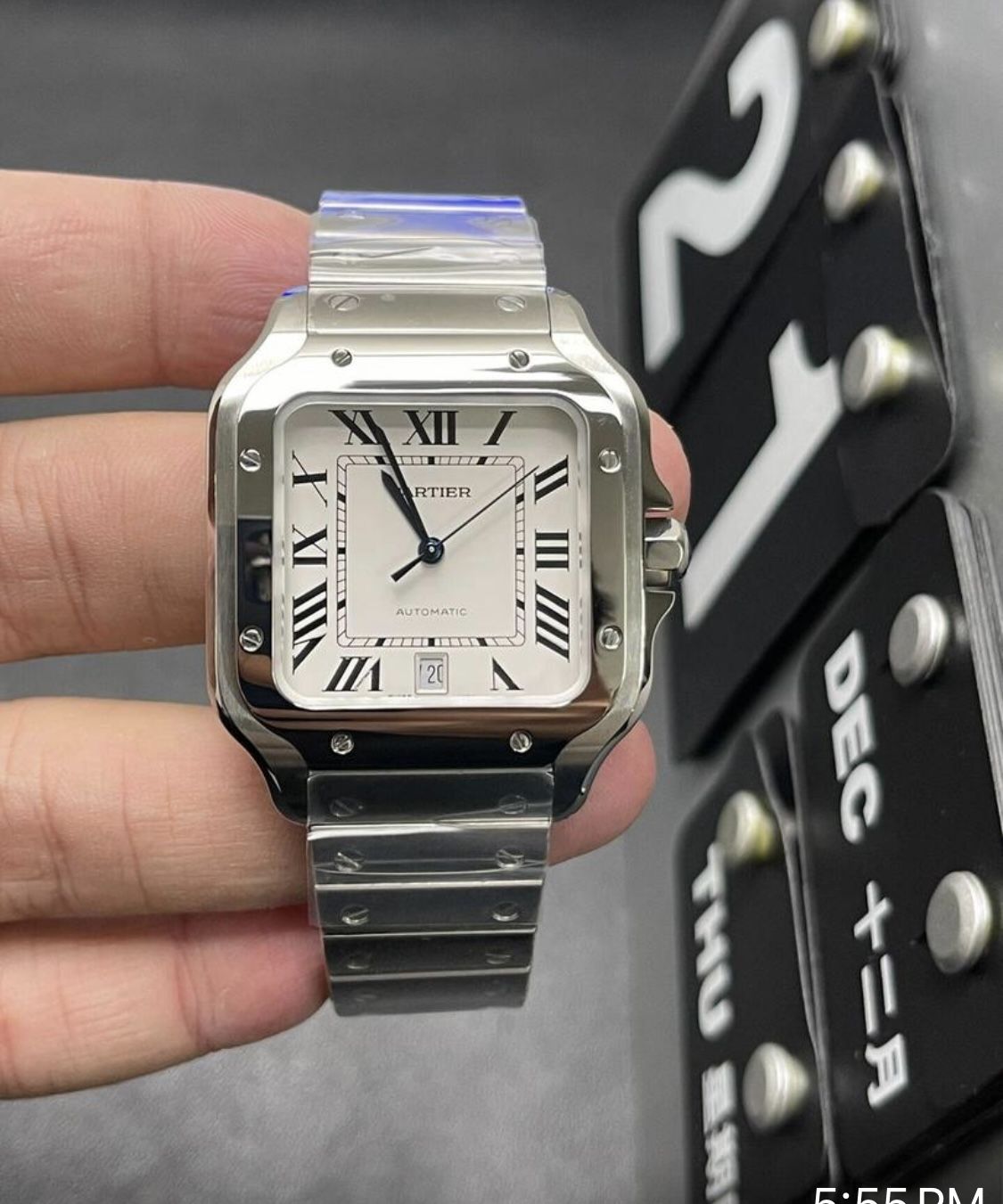 Cartier Santos Automatic,Large with date Swiss maid water resistant 