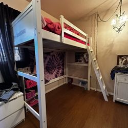 Twin Bed Frame With Work Area Underneath 