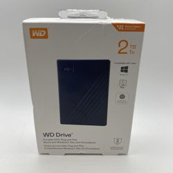 WD Drive Portable 2TB HDD External Hard Drive Windows + Mac + Chromebook  New