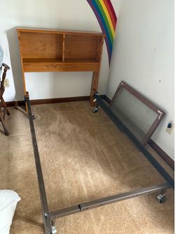 Twin bed frame with headboard