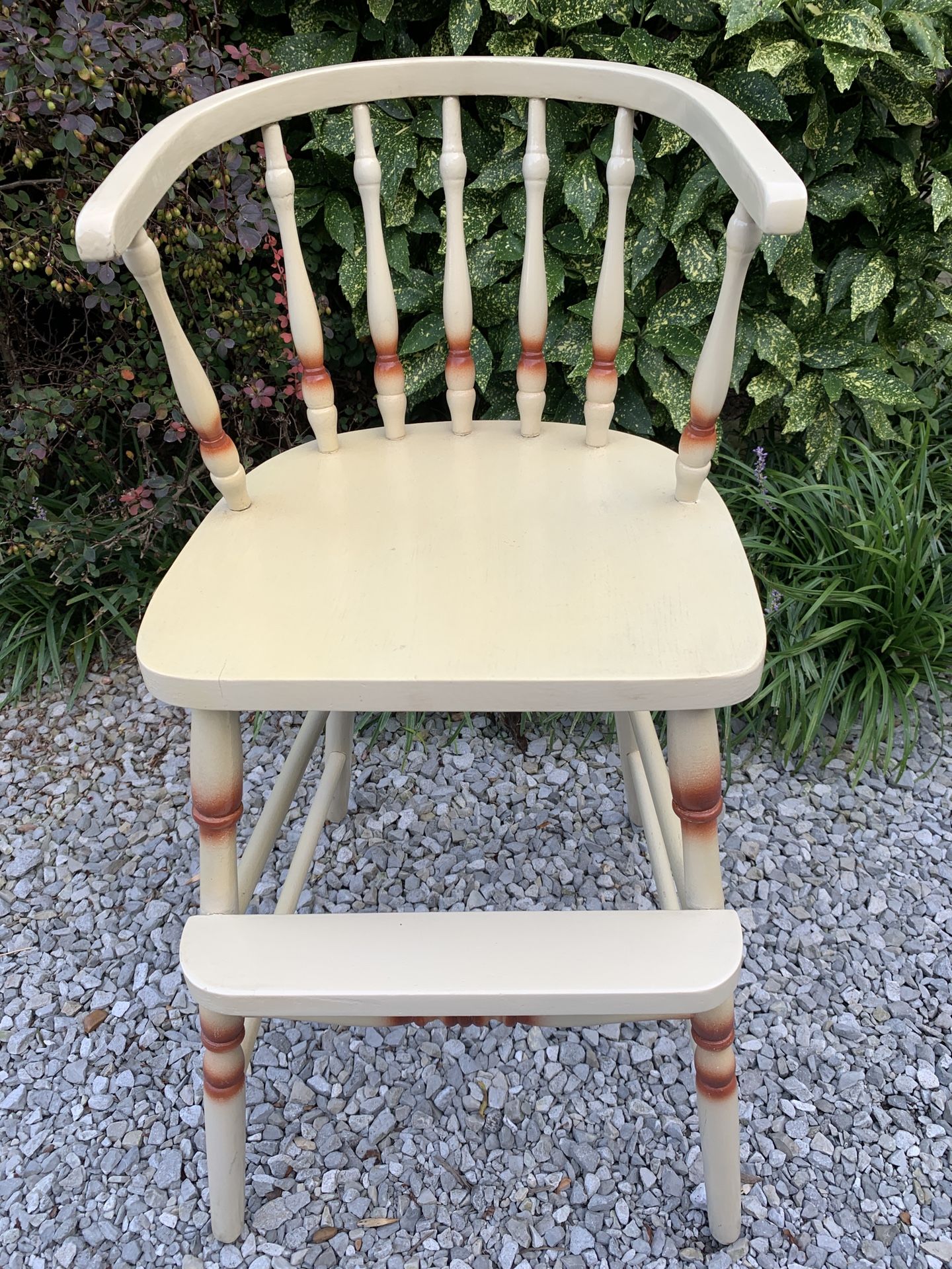 Vintage Wood Child’s Captains High Chair 