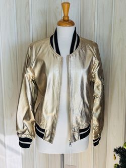 CI SONO BY CAVALINI; Gold Bomber Jacket Size XL