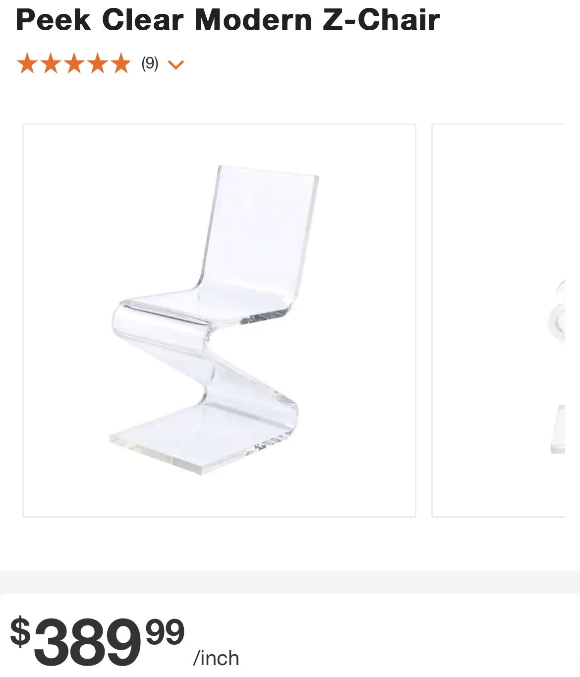 Stylish Modern Z Chair Clear