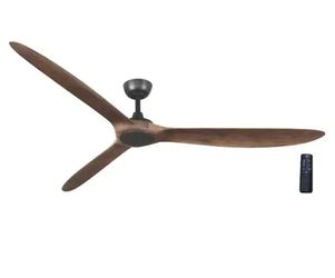 TAGER 72 in. Smart Indoor/Outdoor Matte Black with Whisky Barrel Blades Ceiling Fan with Remote Powered By Hubspace 