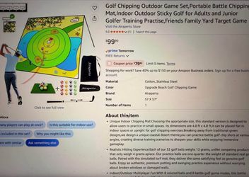 Brand new golf game for outdoors/indoors with accessories