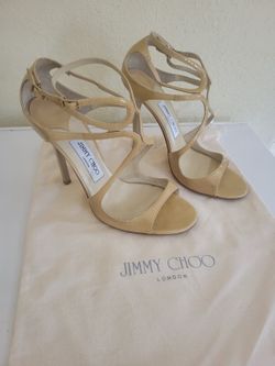 Jimmy Choo Nude Strappy Heeled Sandals - US 8
