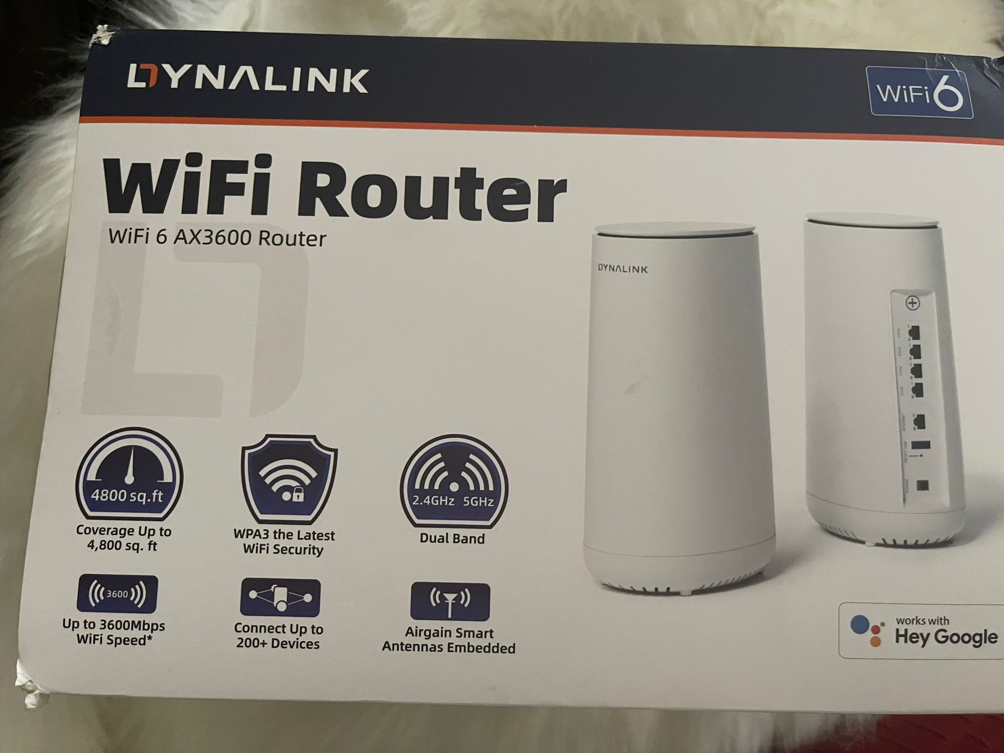 Dynalink WiFi 6 Router AX3600 (DL-WRX36), Dual Band, 8 Stream WiFi Router, Wireless Speed up to 3.6Gbps, MU-MIMO, 2.5G WAN Port, 4 Gigabit LAN Ports