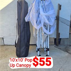 10x10ft Ez Pop-Up Tent, UPF50 + Sun Protection And Waterproof, Quick Opening And Portable Multi-purpose For Camping/ Garden/ Sports