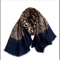 GORGEOUS TRENDY LEOPARD BLACK ANIMAL PRINT SCARF