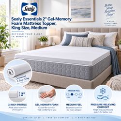 SEALY KING SIZE 2" TOPPER MATTRESS MEMORY FOAM GEL