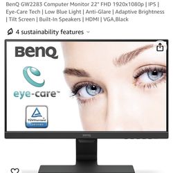 2x BenQ 22inch Monitors FHD 1920x1080p 60hz