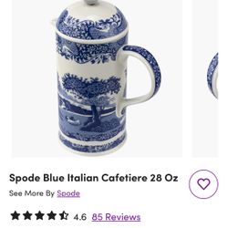 Spode Blue Italian 28 Oz Cafetiere (French Press)