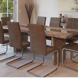 8 Seat Dining Room Table With Chairs and Sideboard Included