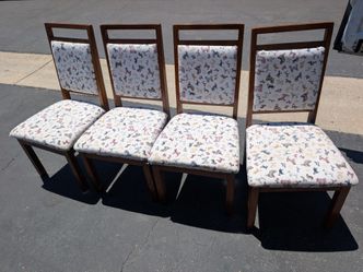 Dog lover upholstery wood heavy chairs dining table set 4 nice