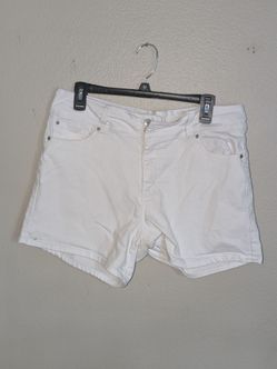 Women's High Waisted White Denim Shorts
