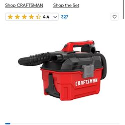 Craftsman 20v Cordless Shop Vacuum W/ Dewalt 20v Battery Adapter