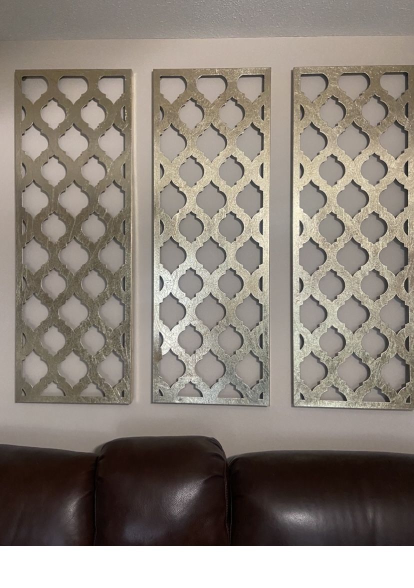 Decorative Metal Wall Panel Set Of 3