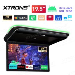 19.5" Android 2+32G Car TV Roof Flip Down Monitor HDMI 8K Video WiFi Mirror Link